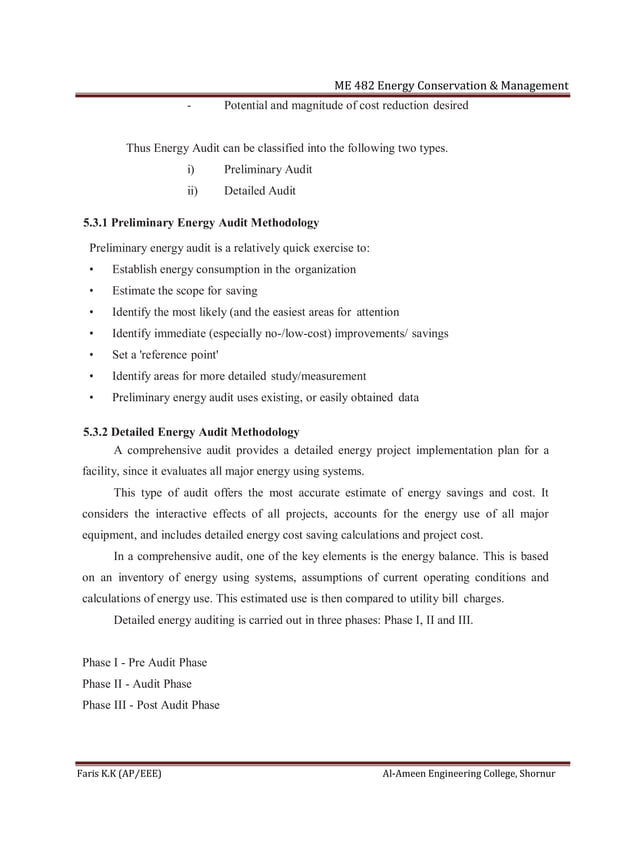 Me 482 energy conservation and management notes PDF
