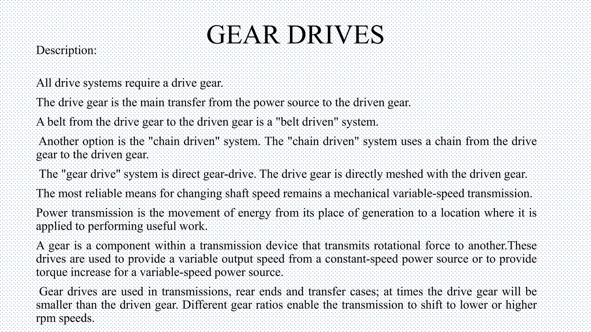 gear and planetary drives | PPTX