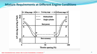 Mixture Requirements at Different Engine Conditions
26 December 2017 ME6016 ADVANCED I.C ENGINES 15
 