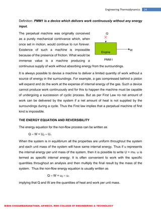 ME6301 ENGINEERING THERMODYNAMICS - LECTURE NOTES | PDF