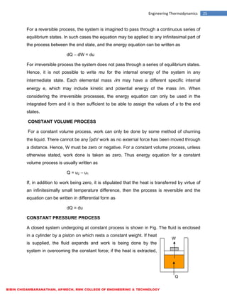 ME6301 ENGINEERING THERMODYNAMICS - LECTURE NOTES | PDF