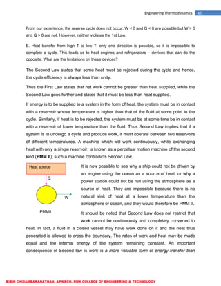 ME6301 ENGINEERING THERMODYNAMICS - LECTURE NOTES | PDF