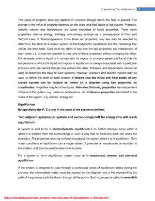 ME6301 ENGINEERING THERMODYNAMICS - LECTURE NOTES | PDF