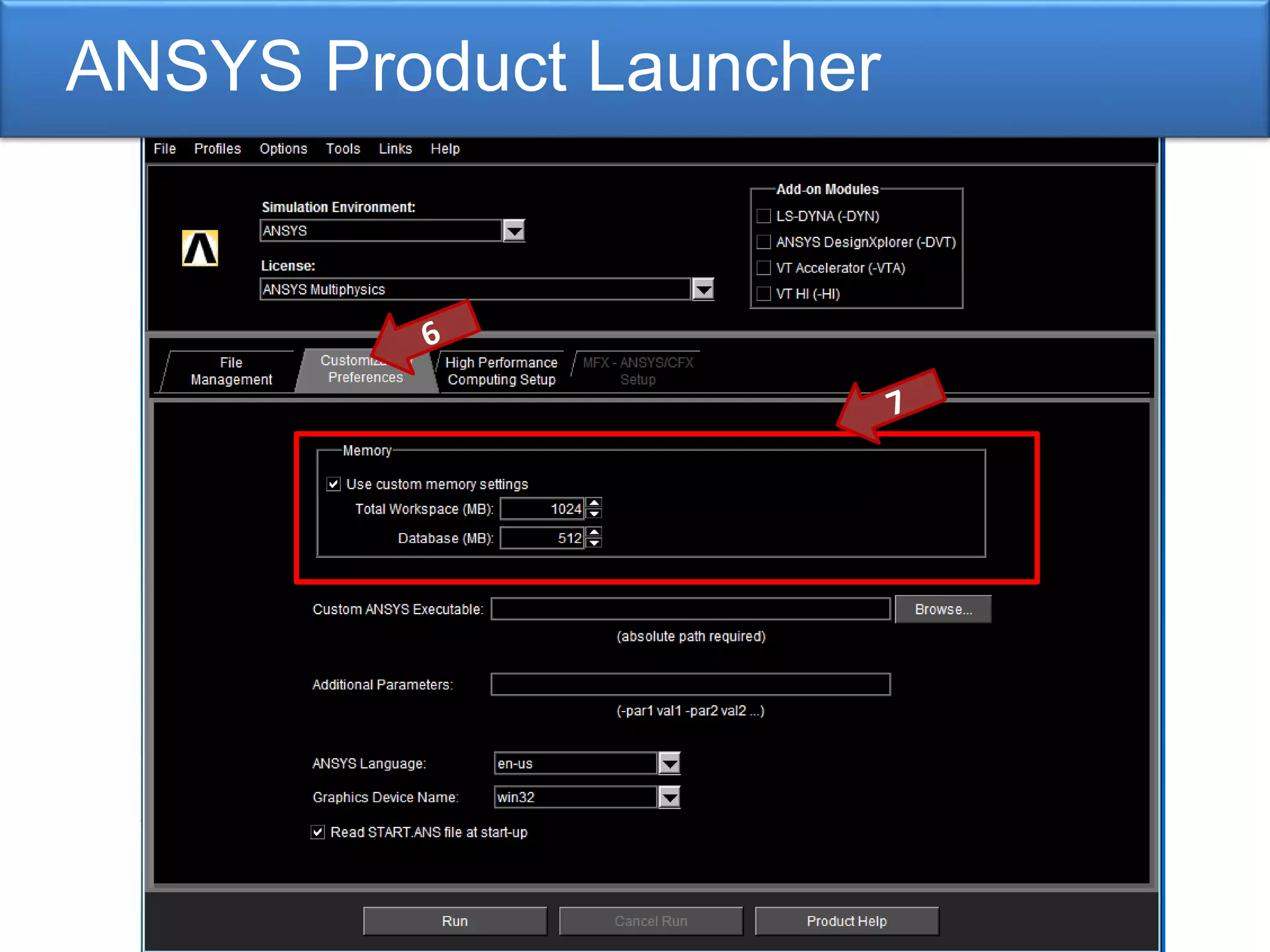 ANSYS Product Launcher
 
