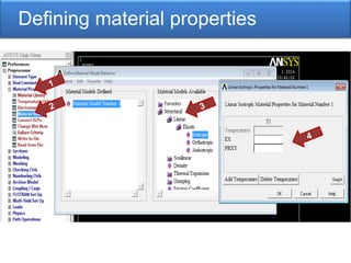 Defining material properties
 