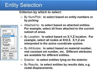 Entity Selection
 