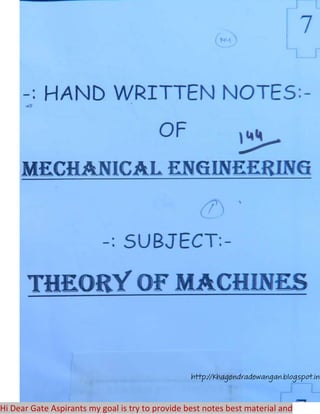 Hi Dear Gate Aspirants my goal is try to provide best notes best material and
http://khagendradewangan.blogspot.in
 