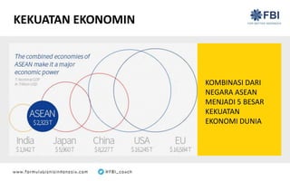 KEKUATAN EKONOMIN
KOMBINASI DARI
NEGARA ASEAN
MENJADI 5 BESAR
KEKUATAN
EKONOMI DUNIA
 