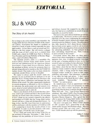 1988 Margaret A. Edwards Award article