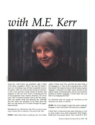 1993 Margaret A. Edwards Award article