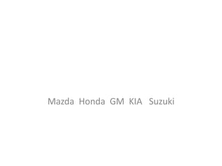 Mazda Honda GM KIA Suzuki
 
