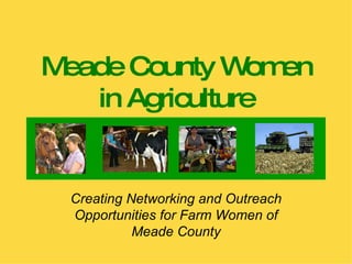 Meade County Women in Agriculture Creating Networking and Outreach Opportunities for Farm Women of Meade County 