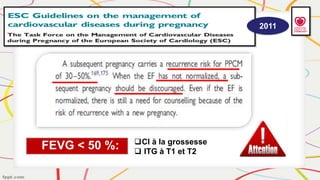 2011
FEVG < 50 %: CI à la grossesse
 ITG à T1 et T2
 