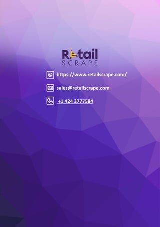 Understanding Web Scraping Foodhub Reviews
Web scraping involves extracting large amounts of data from websites in an automated manner.
Foodhub Reviews Scraper is designed to help businesses collect customer reviews from Foodhub,
a popular food delivery platform.
By scraping reviews, ratings, and feedback from customers, businesses can gain insights into
various aspects of their service, including food quality, delivery times, and customer satisfaction.
Instead of relying on manual data collection, Foodhub Reviews Data Collection through scraping
allows for real-time access to a large volume of structured data, which is essential for making
informed decisions.
Introduction
In today's dynamic quick-commerce landscape, staying competitive requires instant visibility
into market pricing trends and consumer preferences. This case study examines how a leading
grocery delivery chain with 30+ online stores across major Indian metropolitan areas
leveraged Real-Time Grocery Price Monitoring solutions from us to transform their business
intelligence capabilities and market positioning strategies.
The client struggled with maintaining competitive pricing across thousands of SKUs and
identifying regional pricing patterns. They also suffered revenue leakage due to suboptimal
pricing strategies. They needed a comprehensive solution to provide detailed insights into
quick-commerce market dynamics and enable precise price optimization across their diverse
grocery catalog.
The client revolutionized their approach to pricing strategy and inventory management by
implementing advanced Grocery Price Data Scraping technologies. This resulted in
remarkable improvements in market responsiveness, profit margins, and substantial revenue
growth.
Client Success Story
Introduction
This case study highlights how our Coupang Product Price Scraping Service revolutionized a
client's market analysis and pricing optimization strategy. By deploying advanced
techniques, we empowered the client with unmatched insights into the competitive
dynamics of South Korea's leading e-commerce platform.
Our customized solution delivered robust market intelligence, enabling clients to drive data-
backed pricing decisions, swiftly adapt to market changes, and significantly enhance their
profit margins. Leveraging our specialized Coupang Product Data Scraping Solutions scraping
tools, the client gained the strategic edge necessary to excel within Coupang's fast-evolving
marketplace.
The Client
Our client, a well-established fantasy cricket platform with five years in the industry, had
earned a reputation for engaging gameplay and substantial prize pools. However, increasing
competition from global fantasy sports platforms and the rise of ESPNcricinfo Data Scraping by
competitors threatened their market standing and ability to respond to shifting user
preferences.
"Our previous approach to gathering cricket statistics relied on manual updates and basic APIs,
which became increasingly inefficient," says the client’s Director of Product Development. "By
the time we updated player performance metrics, matches were often over, leading to user
frustration. Our prediction algorithms also failed to reflect player form, resulting in inconsistent
user experiences accurately.“
Adopting Mobile App Scraping Services transformed their operations. With access to real-time,
accurate match data, they crafted data-driven strategies that improved their competitive edge
and boosted user satisfaction.
In the first cricket season after implementing the service, the client saw:
•32% improvement in user engagement during live matches
•28% increase in user retention rates
•21% growth in average user deposits
•18% reduction in data latency-related user complaints
The Core Challenges
sales@retailscrape.com
+1 424 3777584
https://www.retailscrape.com/
 