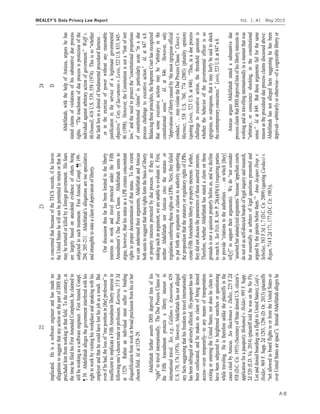 22
implicated.Heisasoftwareengineerandhasmadeno
allegationstosuggestthatanyactiononthepartofDHShas
precludedhimfromworkinginthatfield.Tothecontrary,at
thetimehefiledhisFirstAmendedComplaint,heclaimedto
stillbeworkingasasoftwareengineer.FirstAmend.Compl.
¶39.Abdelfattahallegesthegovernmentinterferedwithhis
righttoworkbyvisitinghisworkplaceandspeakingwithhis
employerandthathecouldhavelosthisjobasaresult.But
evenifhehad,thelonepositionin[the]professionis
insufficienttoimplicateaFifthAmendmentlibertyinterestin
.Kartseva,37F.3d
at1529.Ratheranindividualmustsufferabinding
disqualificationfromworkorbroadpreclusionfromhisorher
chosenfield.Id.at152829.
AbdelfattahfurtherassertsDHSdeprivedhimofhis
righttotravelinternationally.TheDueProcessClauseof
theFifthAmendmentprotectsalibertyinterestin
internationaltravel.See,e.g.,Califanov.Aznavorian,439
U.S.170,176(1978).However,Abdelfattahhasnotalleged
anyfactssuggestingthathisfreedomtotravelinternationally
hasbeeninfringedoradverselyaffected.Hispassporthasnot
beenconfiscated,andhemakesnoclaimofbeingdenied
accesseventemporarilytoanymeansoftransportation
exitingorenteringtheUnitedStates;nordoesheclaimto
havebeensubjectedtoheightenedsearchesorquestioning
whiletraveling.Heisthereforeunliketheplaintiffsinthe
casescitedbyAmicus.SeeShachtmanv.Dulles,225F.2d
938(D.C.Cir.1955)(
applicationforapassport);Mohamedv.Holder,995F.Supp.
2d520(E.D.Va.2014)(plaintifftoldhewasontheNoFly
ListanddeniedboardingonaflighttoUnitedStates);Latifv.
Holder,969F.Supp.2d1293,1296(D.Or.2013)(plaintiffs
notallowedtoboardflightstoorfromtheUnitedStatesor
).InsteadAbdelfattahallegeshe
23
isconcernedthatbecauseoftheTECSrecords,ifheleaves
theUnitedStateshewillnotbepermittedtoreturnorthathe
maybetorturedorkilledbyaforeigngovernment.Hisfears
arelargelybasedonanecdotalevidenceofothersbeing
subjectedtosuchtreatment.FirstAmend.Compl.¶¶199
204;205211.allegationsaretoospeculative
andintangibletostateaclaimofdeprivationofliberty.
Ourdiscussionthusfarhasbeenlimitedtotheliberty
interestsinworkandtravelprotectedundertheFifth
.Abdelfattahseemsto
argue,however,thathisstatusasaLPRcreatesconcomitant
rightstoproperdocumentationofthatstatus.Totheextent
wecanunderstandtheirarguments,AbdelfattahandAmicus
bothseemtosuggestthattheserightsformthebasisofliberty
orpropertyinterestsprotectedbydueprocess.Iftheyare
makingsuchanargument,weareunabletoevaluateit.First,
neitherAbdelfattahnorAmicuscitesthestatutesor
regulationsconferringtheserightsonLPRs.Next,theyfailed
toputforthanyargumentorcitationtoauthoritysupporting
thepropositionthatthestatutoryorregulatoryrightsofLPRs
createFifthAmendmentlibertyorpropertyinterests.Further,
theydidnotdiscusstheparametersoftheseassertedinterests.
Therefore,whetherAbdelfattahhasstatedaclaimonthese
groundsisnotaquestionproperlybeforeus,andwedecline
toreachit.SeeFED.R.APP.P.28(a)(9)(A)(requiringparties
rel
appellatecourts
donotsitasself-directedboardsoflegalinquiryandresearch,
butessentiallyasarbitersoflegalquestionspresentedand
arguedbythepartiesbeforethem.AnnaJacquesHosp.v.
Sebelius,583F.3d1,7(D.C.Cir.2009)(quotingCarducciv.
Regan,714F.2d171,177(D.C.Cir.1983)).
24
D
Abdelfattah,withthehelpofAmicus,argueshehas
statedclaimsofviolationsofhissubstantivedueprocess
Wolffv.
McDonnell,418U.S.53
thefaultliesinadenialoffundamentalproceduralfairness..
.orintheexerciseofpowerwithoutanyreasonable
justificationintheserviceofalegitimategovernmental
Cnty.ofSacramentov.Lewis,523U.S.833,845
Id.at847n.8.
Balancingtheseprinciples,theSupremeCourthasrecognized
aryinthe
constitutionalsense.Id.at846.However,only
Chavezv.
Martinez,538U.S.760,774(2003)(pluralityopinion)
(quotingLewiss
challengetoexecutiveaction,thethresholdquestionis
whetherthebehaviorofthegovernmentalofficerisso
egregious,sooutrageous,thatitmayfairlybesaidtoshock
Lewis,523U.S.at847n.8.
AmicusarguesAbdelfattahstatedasubstantivedue
processclaimthatDHSdeprivedhimofhislibertyinterestsin
workingandintravellinginternationallyinamannerthatwas
orconscienceshocking,intheconstitutional
Id.at849.Buttheseargumentsfailforthesame
reasonastheproceduraldueprocessclaimsdiscussedabove:
Abdelfattahhasnotallegedfactssuggestinghehasbeen
deprivedarbitrarilyorotherwiseofacognizablelibertyor
A-8
MEALEY’S Data Privacy Law Report Vol. 1, #1 May 2015
 