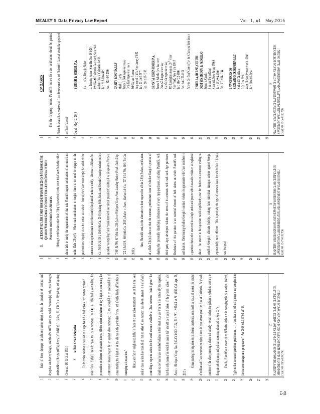 Mealey S Data Privacy Law Report Sample Issue May 2015
