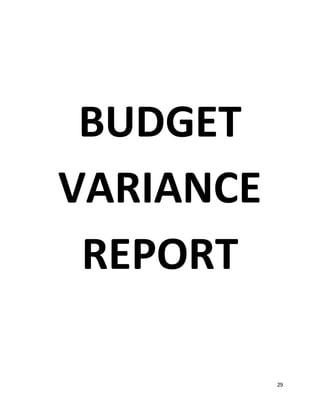 29
BUDGET
VARIANCE
REPORT
 