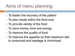 Image showcasing Meal planning for different categories | PPSX