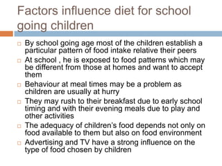 Factors influence diet for school
going children












By school going age most of the children establish a
pa...