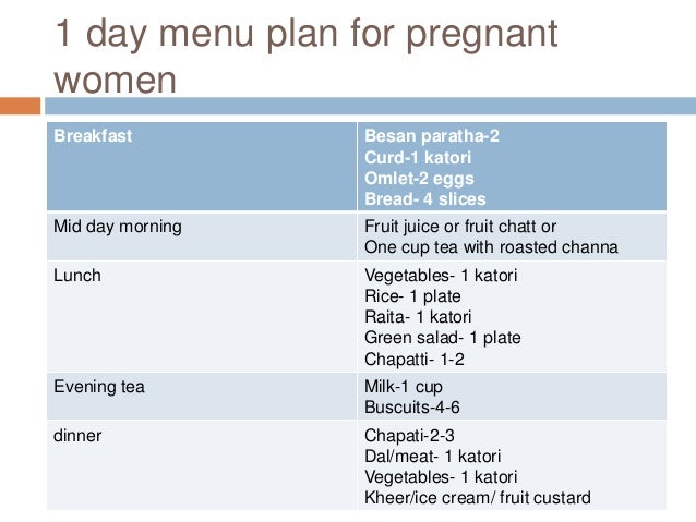 Menus For Pregnant Women 107