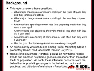 Background
 This report answers these questions:
   – What major changes are Americans making in the types of foods they
...