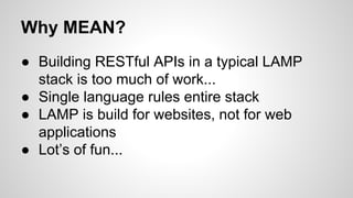 Building RESTtful services in MEAN