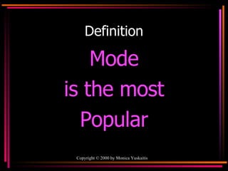 Definition Mode is the most Popular 