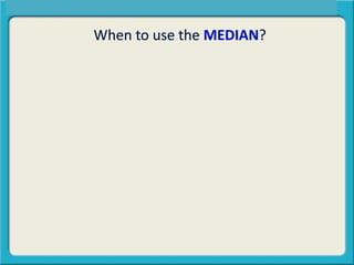 Mean median - mode classification | PPT
