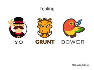 Tooling

http://yeoman.io

 