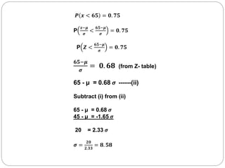 Mean and standard deviation by using normal distribution | PPTX