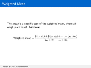 Difference between Mean and Weighted Mean | PDF | Physics | Science