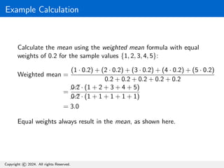 Difference between Mean and Weighted Mean | PDF