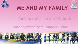 Packkaramai Jaikaew. 1/13 No.18
Suanboonyopatham Lamphun School.
 
