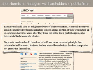 short-termism: managers vs shareholders in public ﬁrms

 