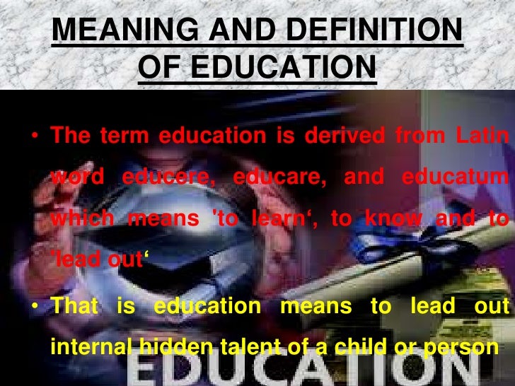 Definition essay on education