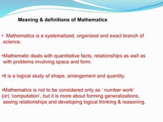 Meaning and definition of mathematics | PPT