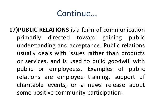 what does primary public relations mean
