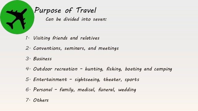 tourist purpose of travel