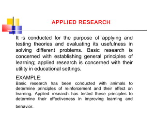 Meaning and introduction to educational research | PPT