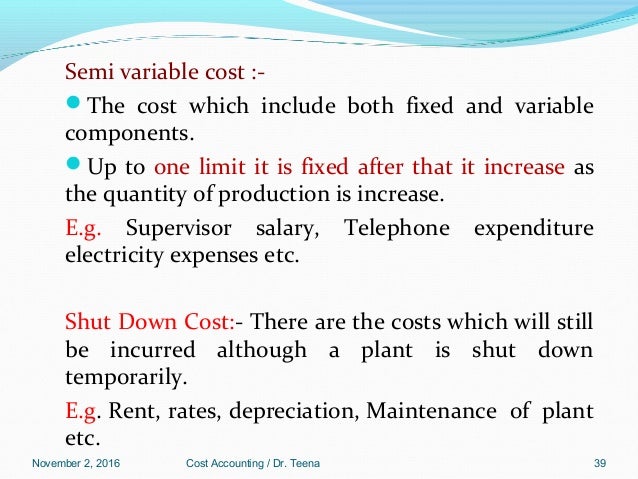 Fixed and variable costs. Fixed and variable costs