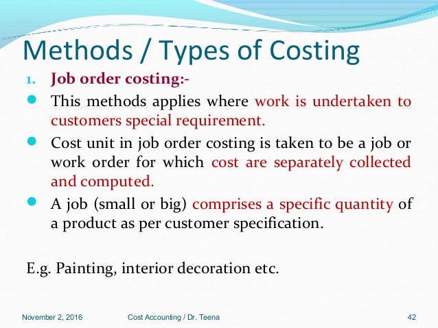 Meaning &amp; cost sheet