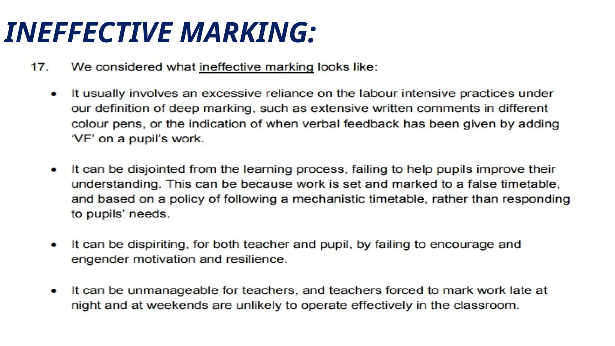 INEFFECTIVE MARKING:
 