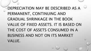 Meaning of depreciation | PPTX