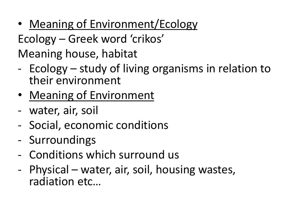 Meaning of environment