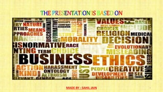THE PRESENTATION IS BASED ON
1MADE BY : SAHIL JAIN
 