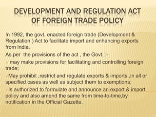 meaningofforeigntradepolicy PPT