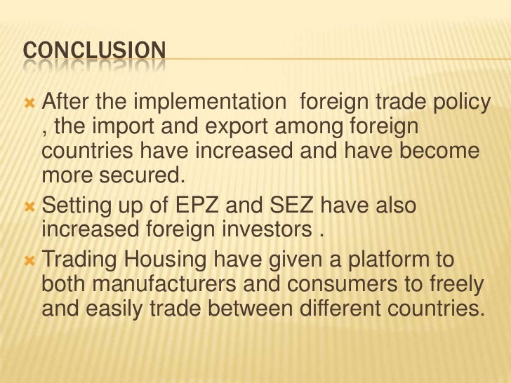 Meaning of foreign trade policy