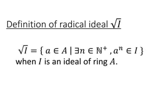 Meaning of radical ideal | PDF