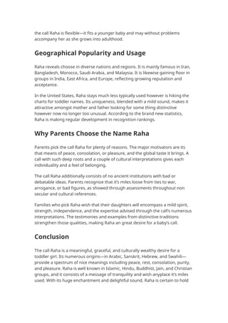Meaning of Raha Name： History, Roots, and Global Usage | DOCX