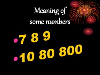 Meaning of
some numbers
 